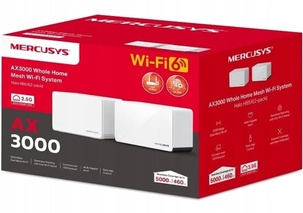 System Mesh Mercusys Halo H85X (2 sztuki) Wi-Fi 6 AX3000