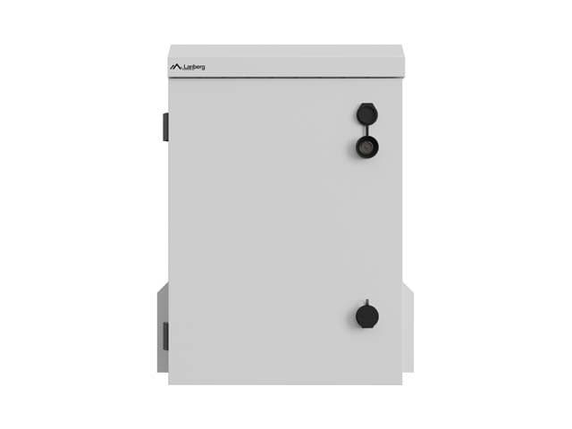 Szafa rack wisząca 10" hermetyczna IP55 do montażu na ścianie i słupie 340 x 250 x 500 mm szara Lanberg (złożona)