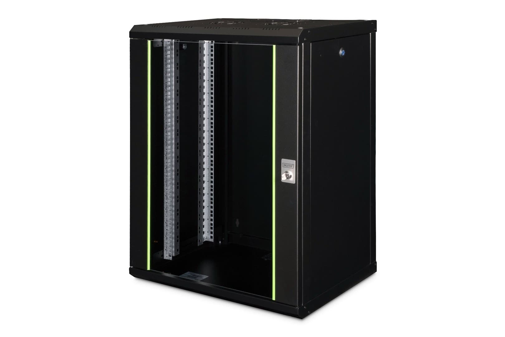 Szafa sieciowa wisząca Unique 19" 16U rack 600x450, drzwi szyba, czarny