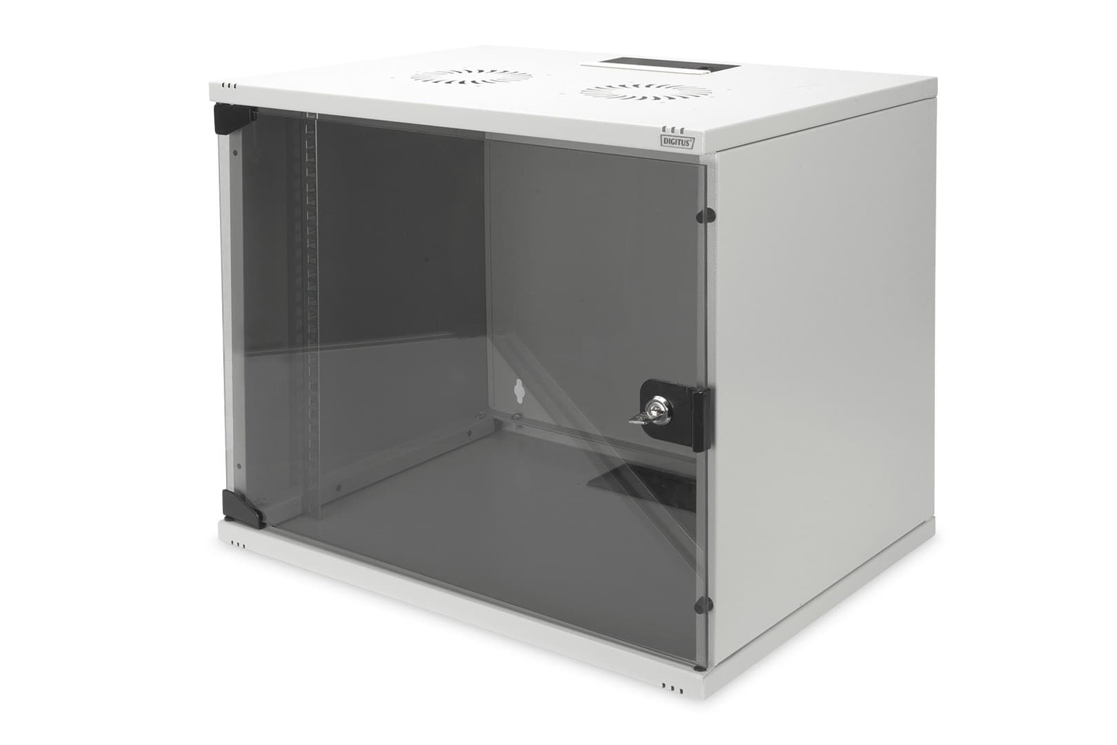 Szafa sieciowa wisząca 19 cali 9U rack szara Digitus, z montażem ze szkła