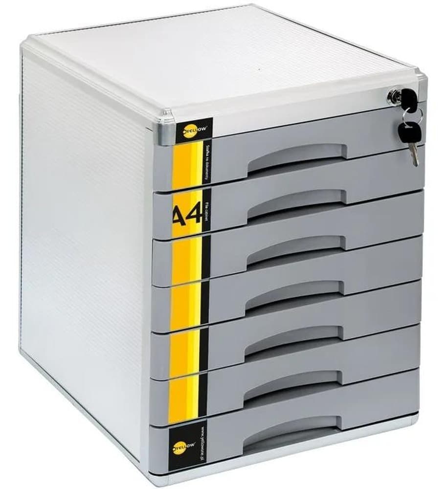 Szafka na dokumenty metalowa z 7 szufladami Yellow One