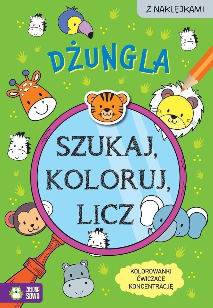 Szukaj, koloruj i licz. Dżungla - edukacyjna książeczka dla dzieci