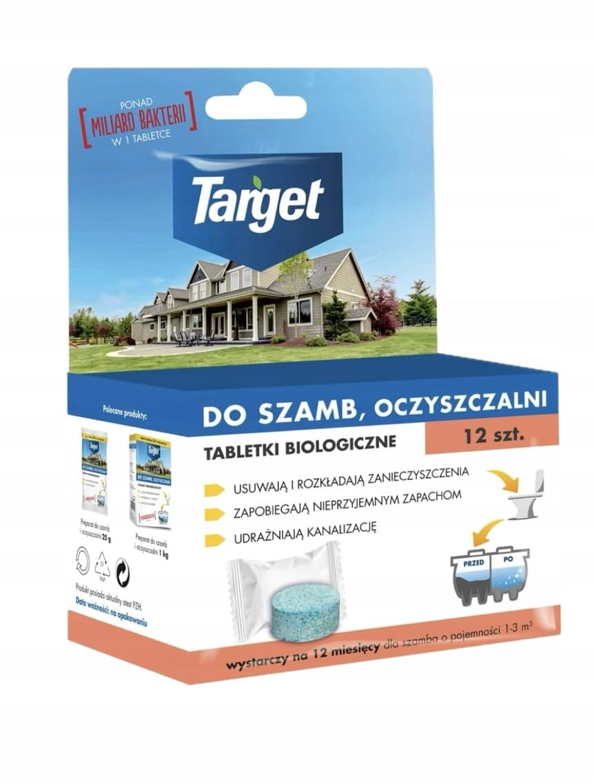 Tabletki biologiczne TARGET do szamb i oczyszczalni 12 szt