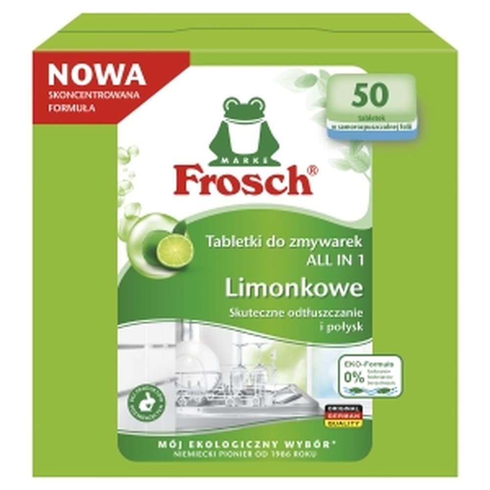 Frosch Tabletki do zmywarki Limonka All-in-One 50 szt.