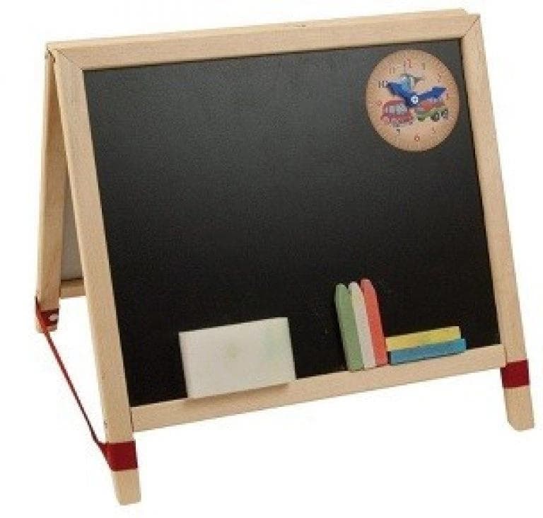 Tablica dwustronna magnetyczna rozkładana z zegarem