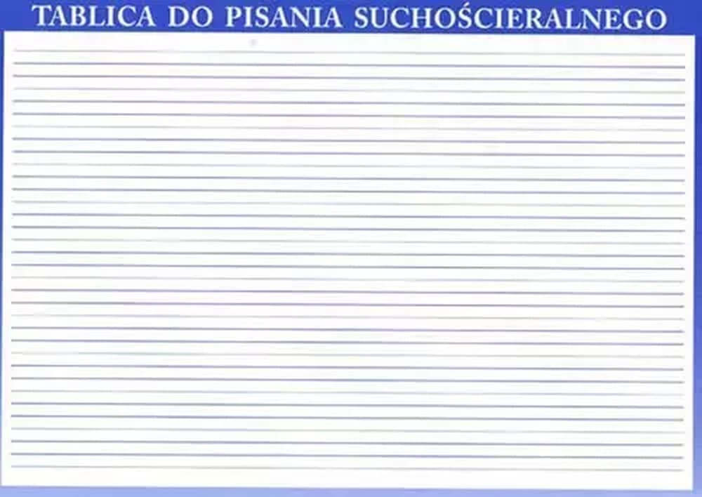 Tablica suchościeralna. A4 z liniami i kratką