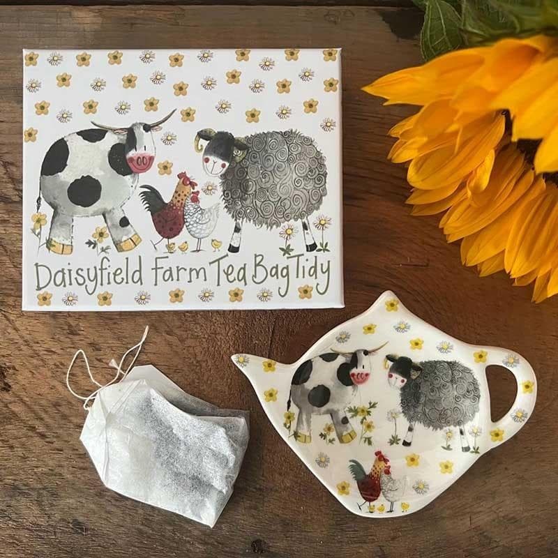 Talerzyk z motywem Zwierzęta na farmie ceramiczny na torebkę herbaty