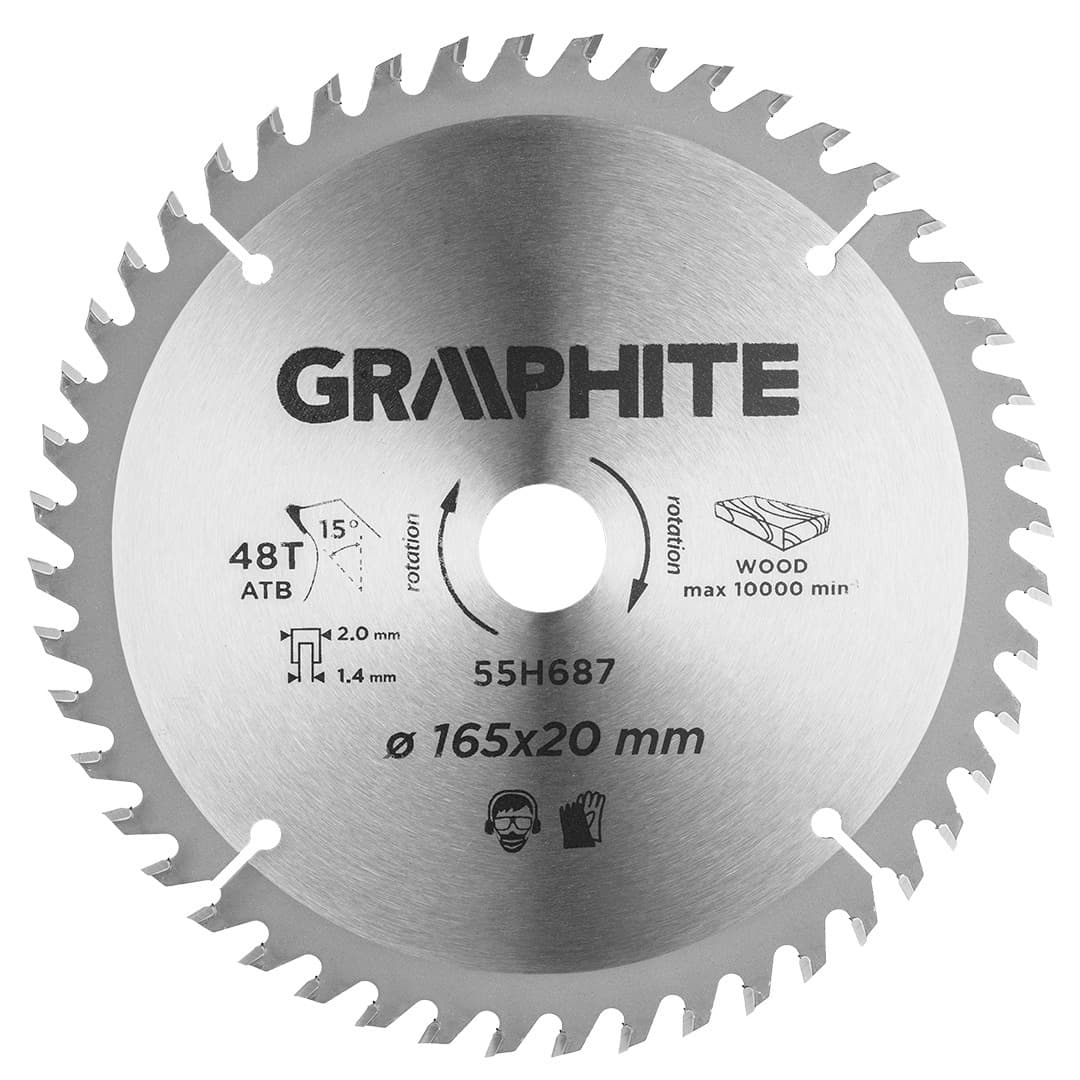 Tarcza widiowa do pilarki zagłębiarki 165 x 1.4 x 2.0 x 20 mm 48 zębów