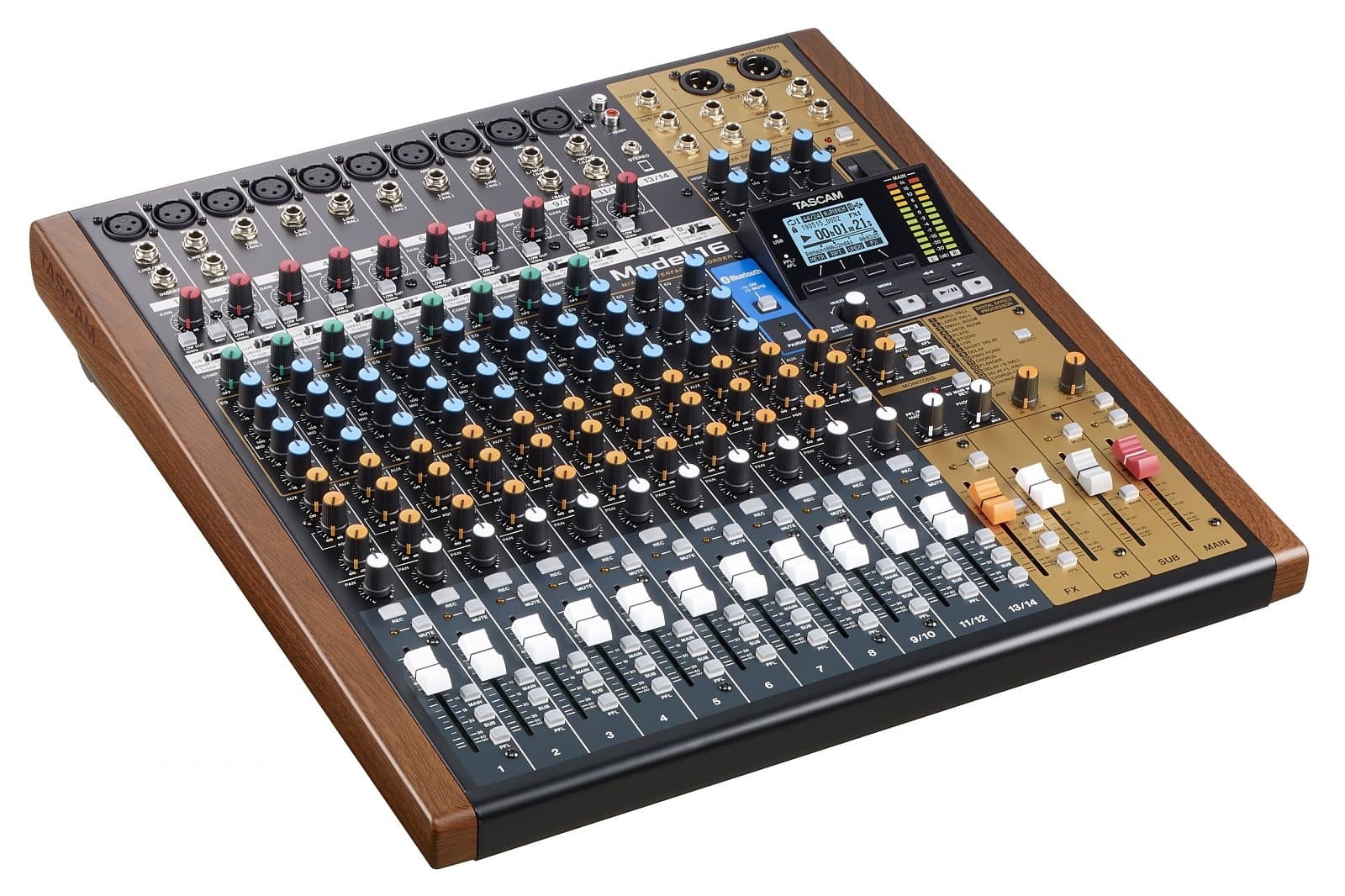 Tascam Model 16 - 14-kanałowy mikser analogowy z 16-ścieżkowym rejestratorem cyfrowym