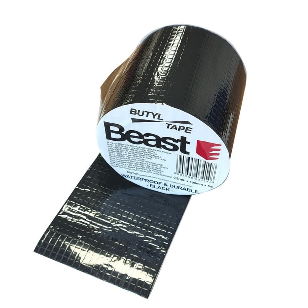 R- Taśma butylowa CZARNA uszczelniająca wodoodporna 0,8x100mm 5M BUTYL UV BLACK WATERPROOF