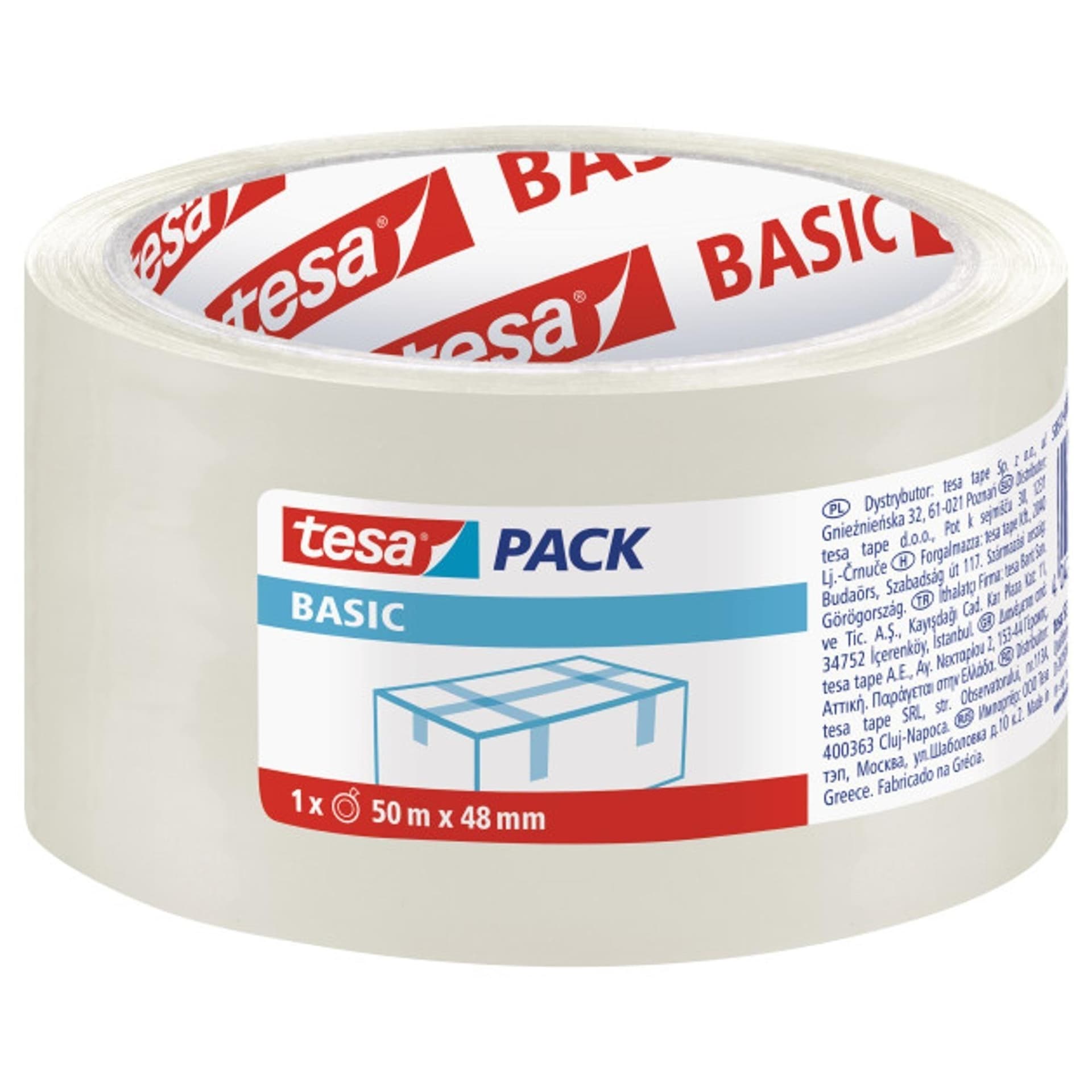 Taśma pakowa Tesapack Basic transparentna 50mx48mm