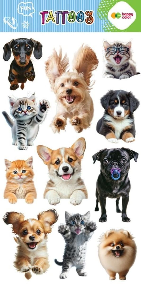 Tatuaże zmywalne BEST FRIENDS 100x200mm Happy Color