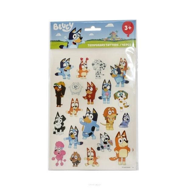 Zmywalne tatuaże Bluey 40 sztuk dla dzieci