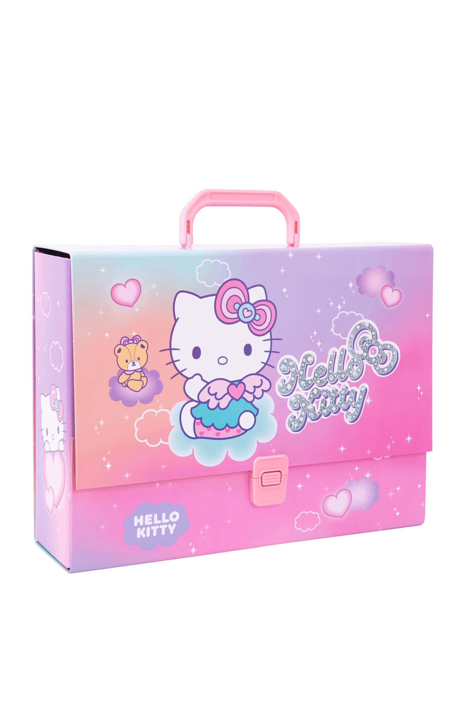 Teczka przestrzenna tekturowa z gumką A4 Hello Kitty Pink wzór 3