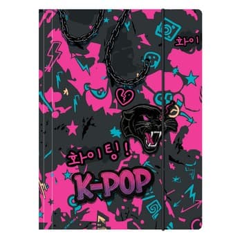 Teczka z gumką A4 czarna K-POP Dark C