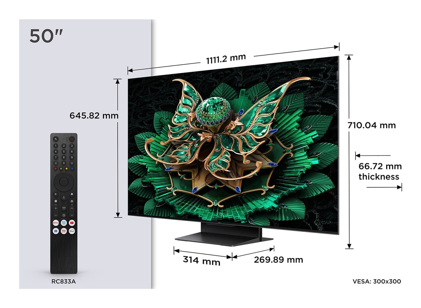 Telewizor 50" TCL 50C7K QD-Mini LED 4K Google TV