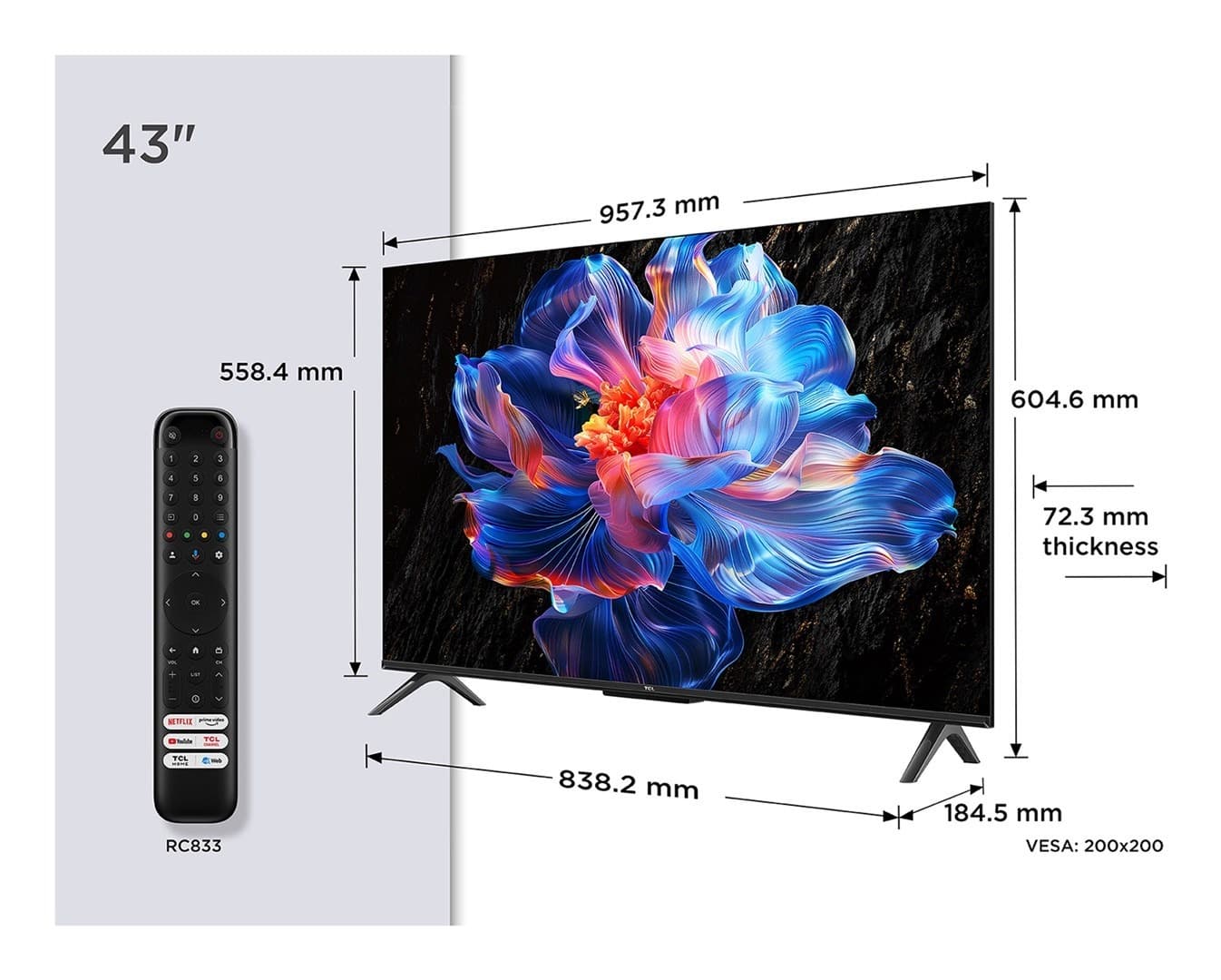 Telewizor TCL 43P6K 43 cale 4K Ultra HD Google TV LED