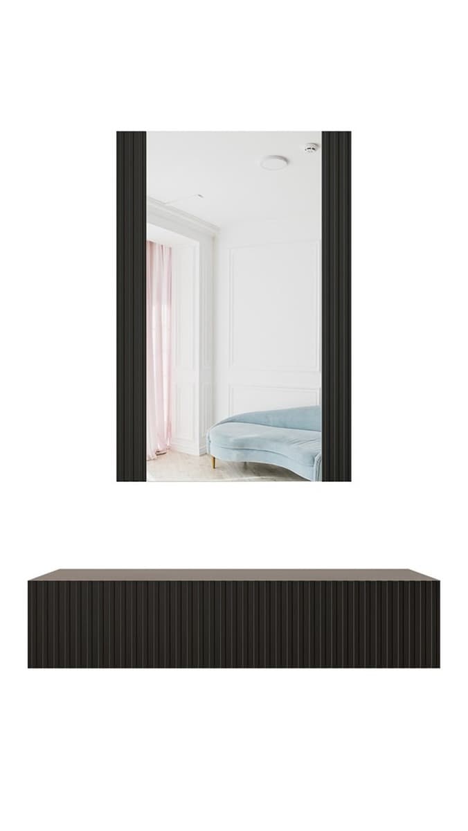 Toaletka z lustrem PAFOS 80x41,6x100 cm czarny mat