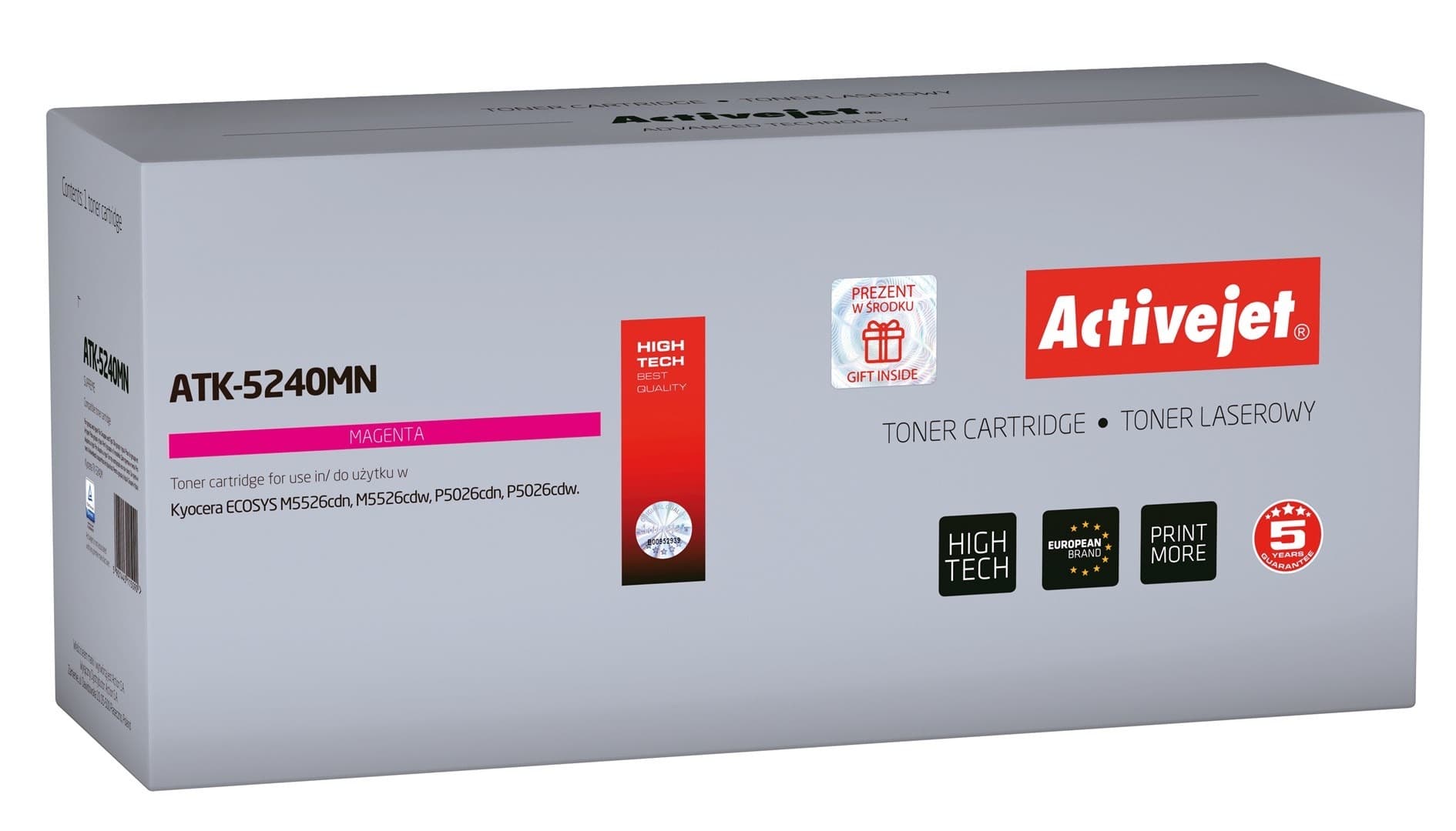 Toner Activejet ATK-5240MN zamiennik Kyocera TK-5240M Supreme czerwony 3000 stron