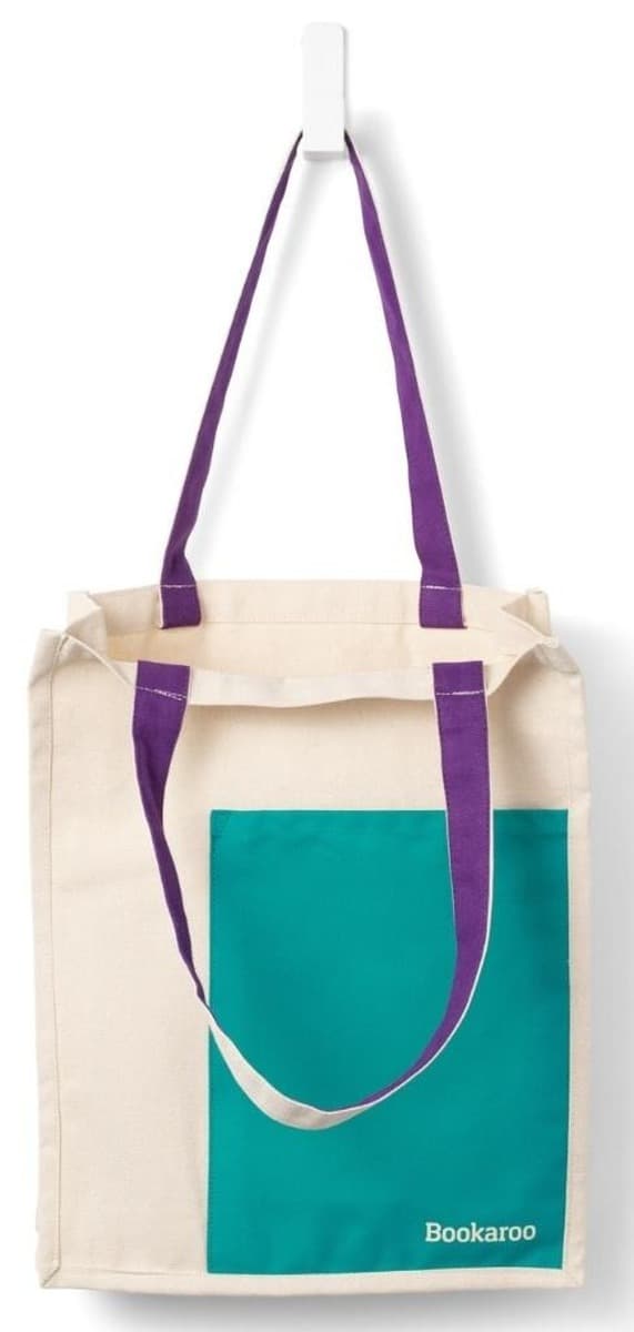 Torba bawełniana Bookaroo Turquoise i Purple na zakupy