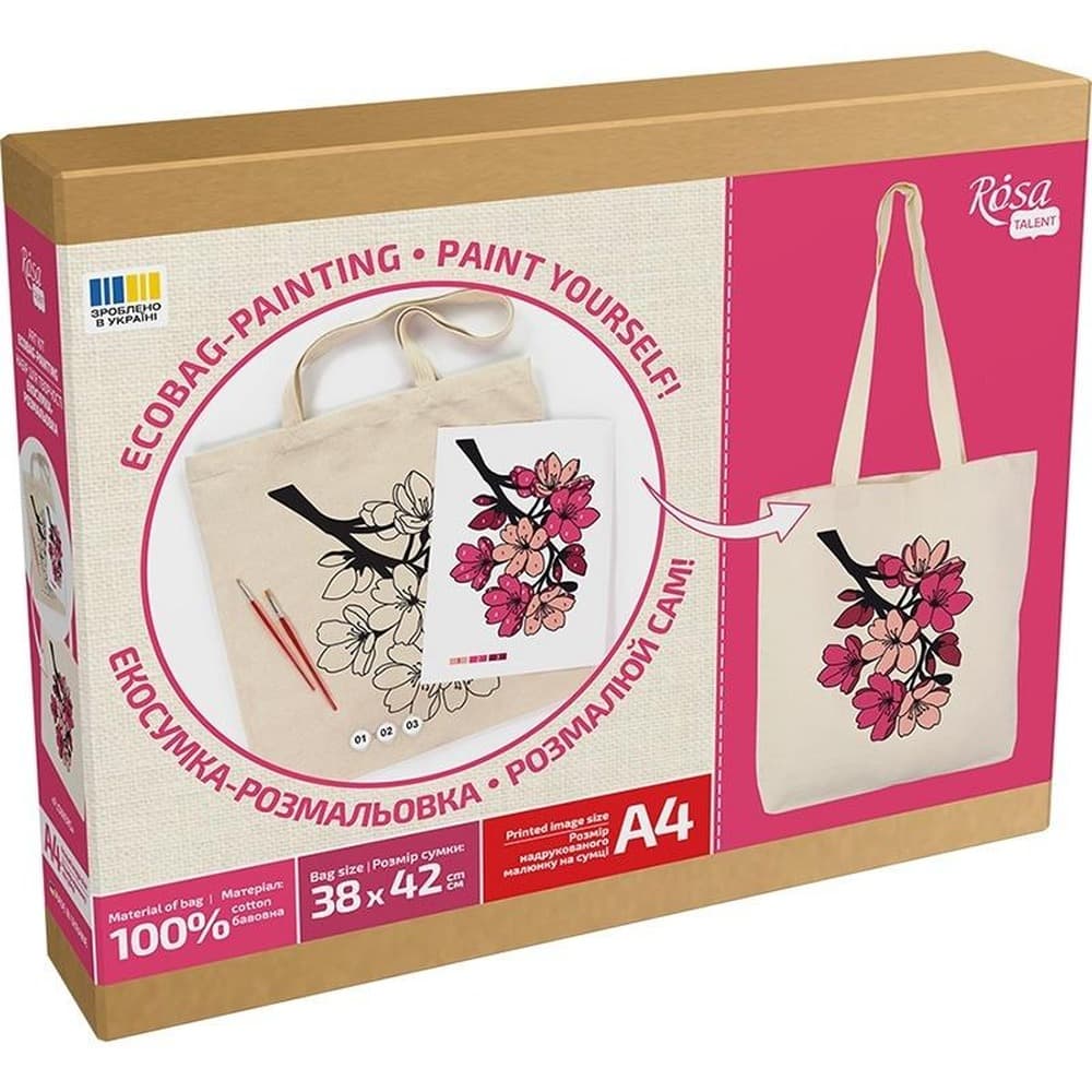 Torba Bawełniana Flowers do Malowania 38x42 cm