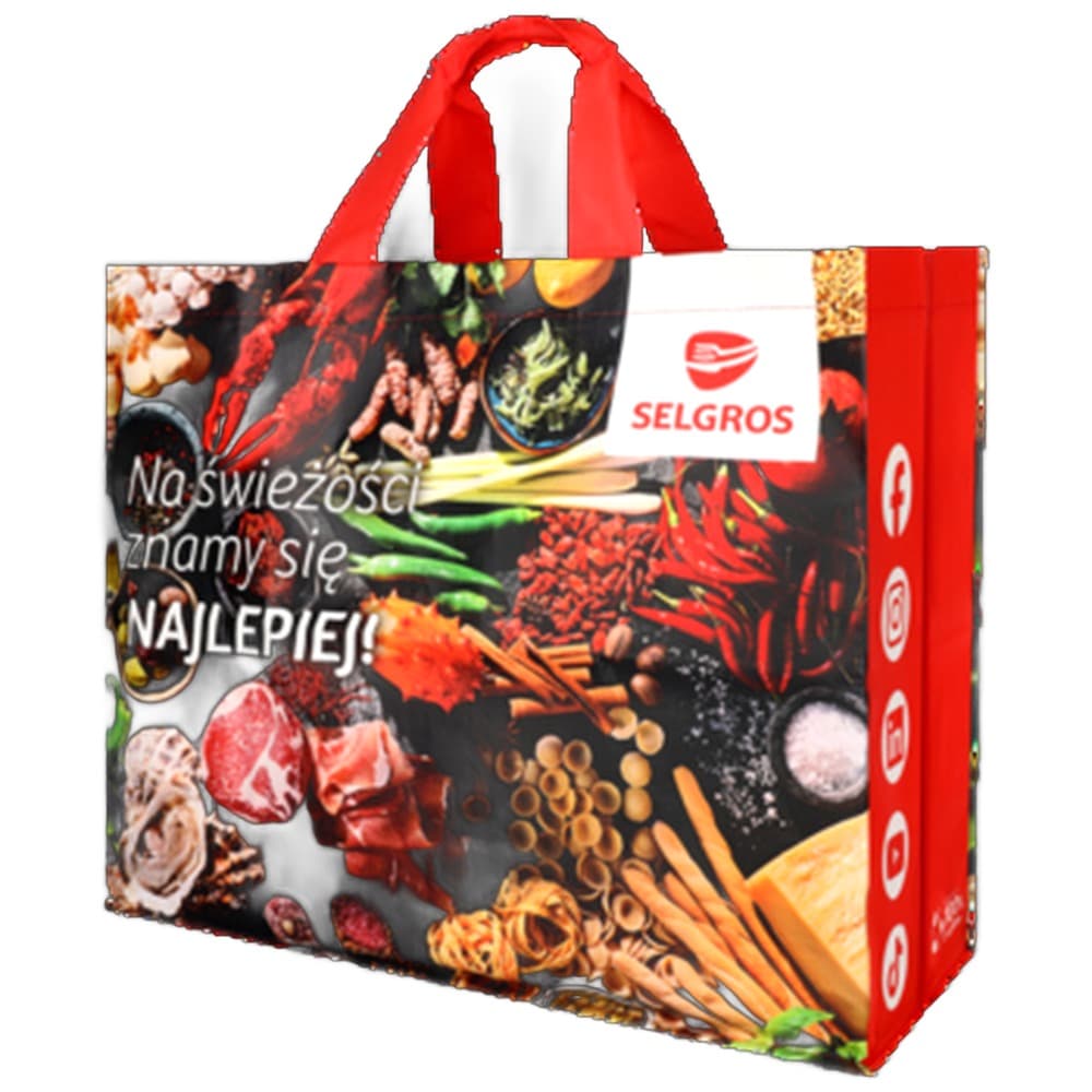 Greenbag Torba wielokrotnego użytku z polipropylenu tkanego z logo Selgros 45x40x20 cm