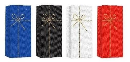 Torebka prezentowa na butelkę mix wzorów 12 x 35 x