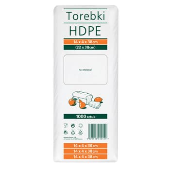 Torebki HDPE 14 x 4 x 32 cm 1000 szt.