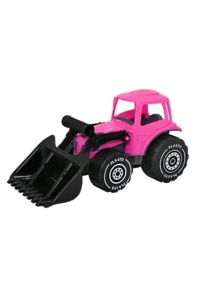 Traktor dla dzieci 32 cm różowy z ładowaczem