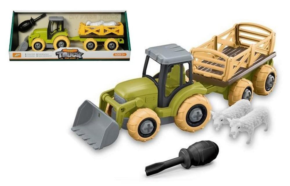 Traktor rolniczy z przyczepą i figurkami zwierząt dla dzieci od 3 lat