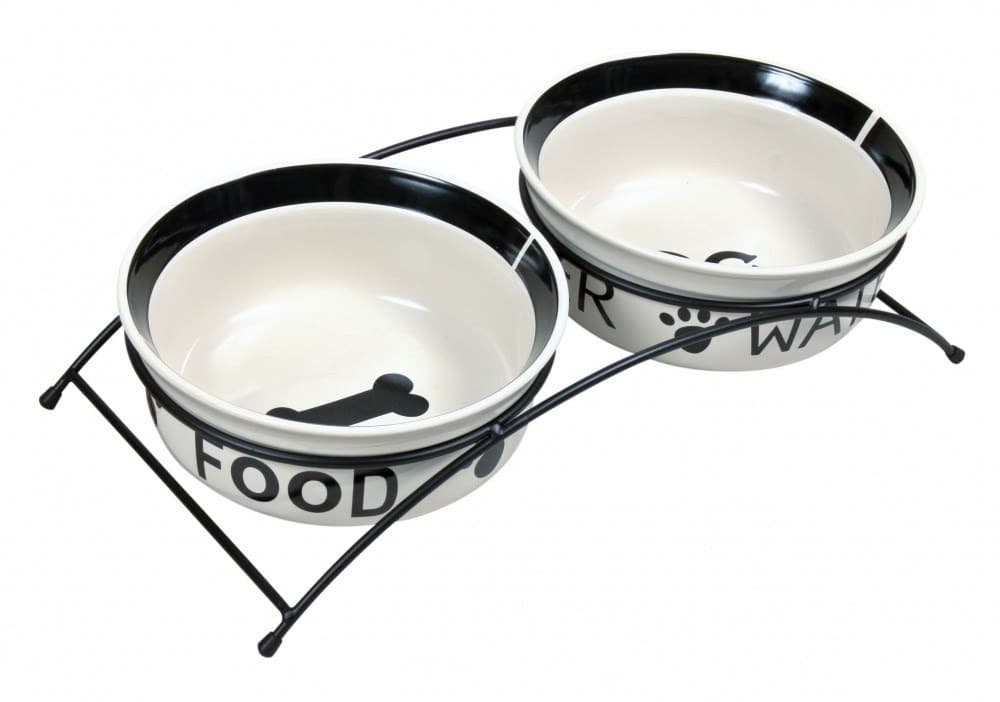 Trixie Miski ceramiczne Eat on Feet na stojaku