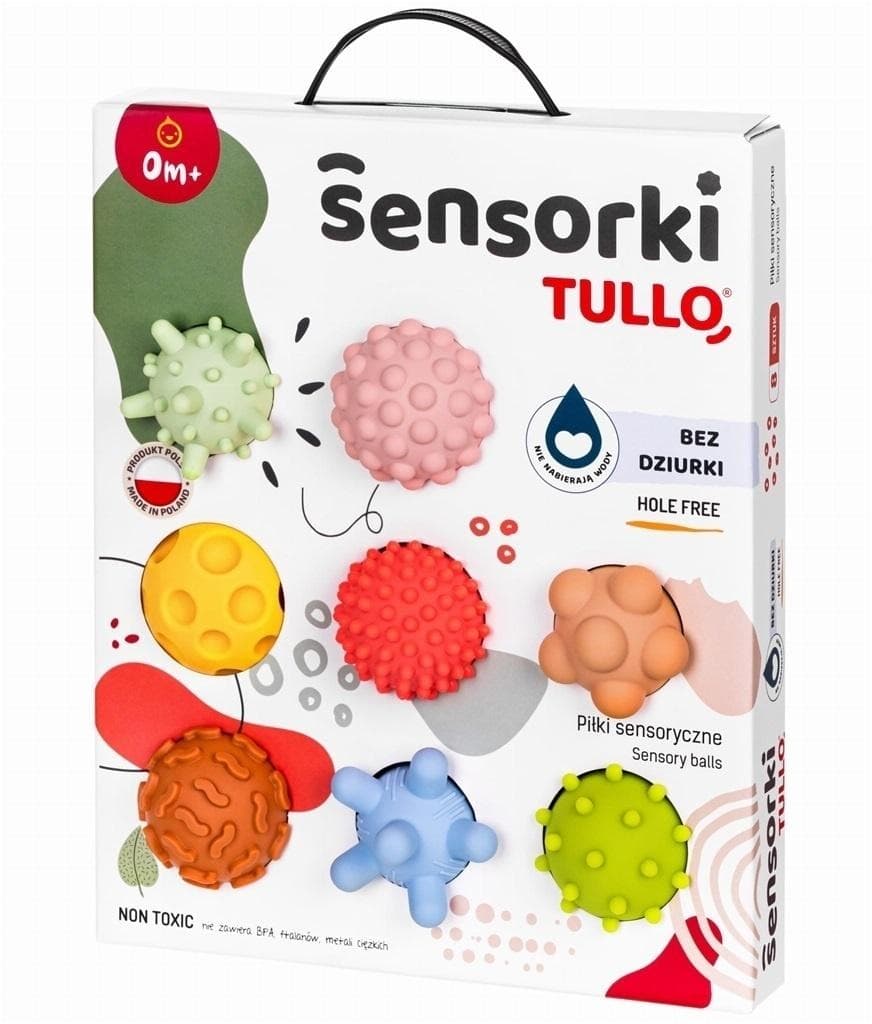 Tullo piłki sensoryczne pastelowe bez dziur 8 sztuk
