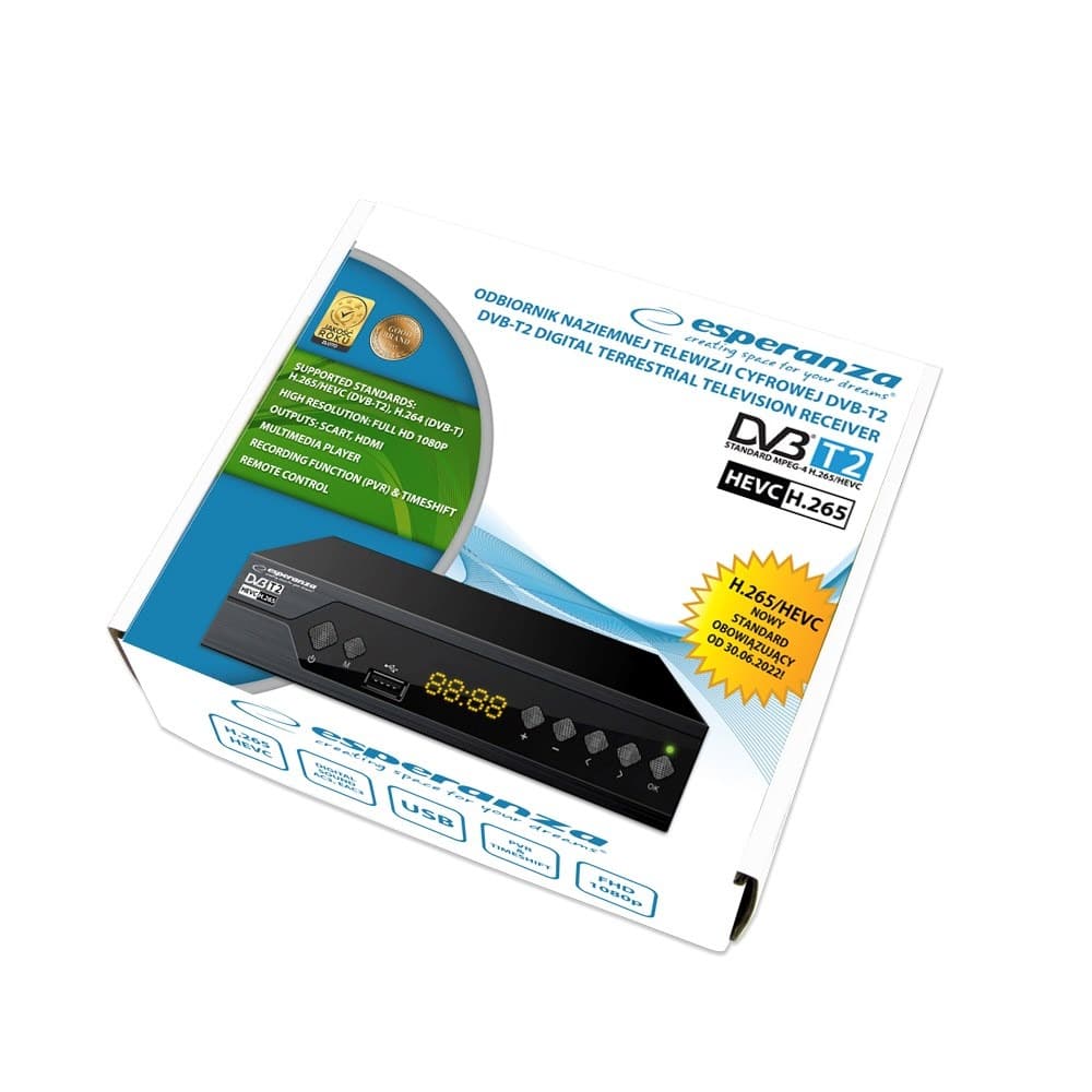 Tuner Esperanza EV107R DVB-T2 H.265/HEVC