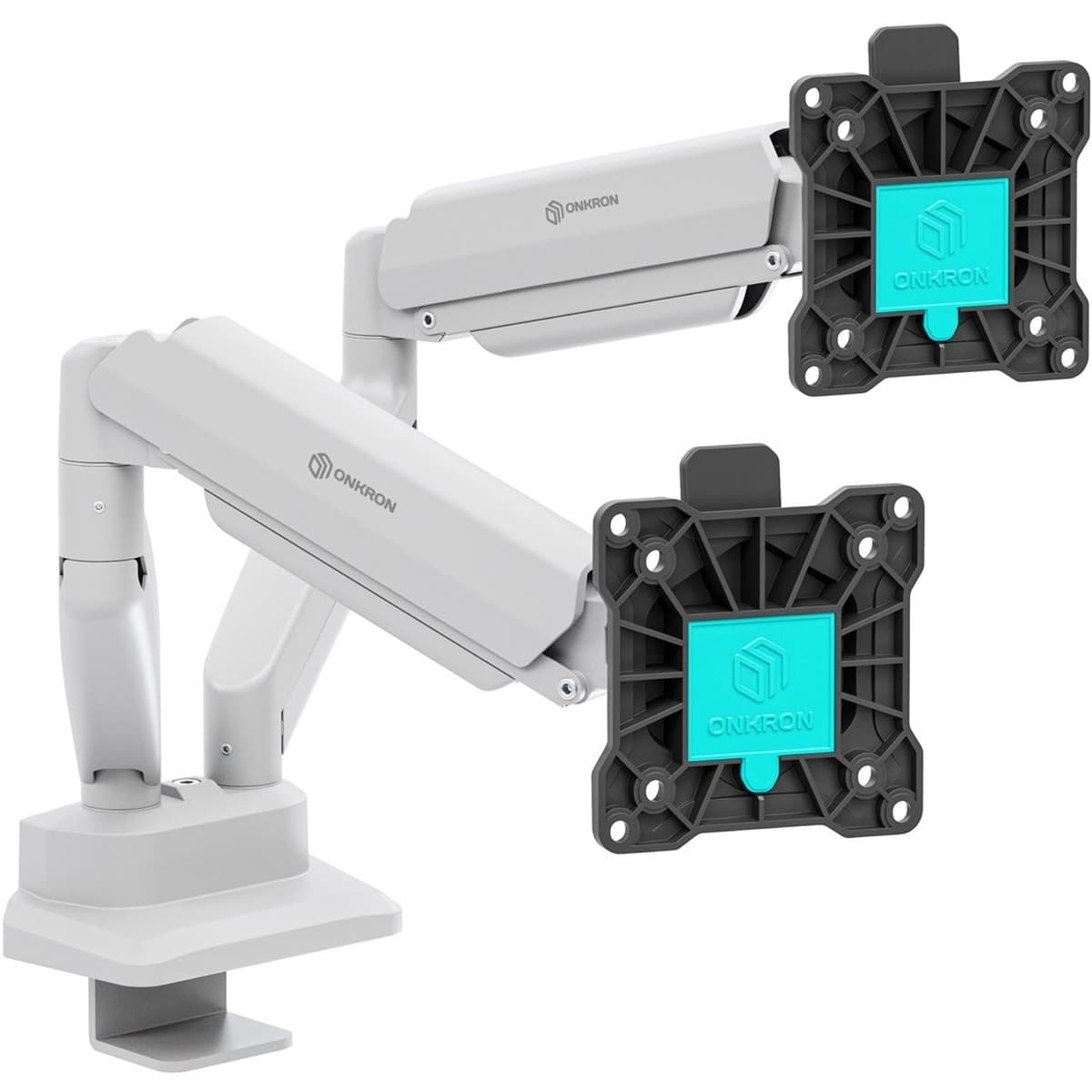 Uchwyt biurkowy do dwóch monitorów Onkron G160 13-32 cali czarno-biały