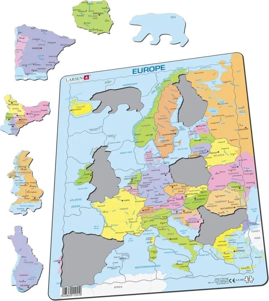Układanka edukacyjna Mapa Europy Polityczna Maxi dla dzieci