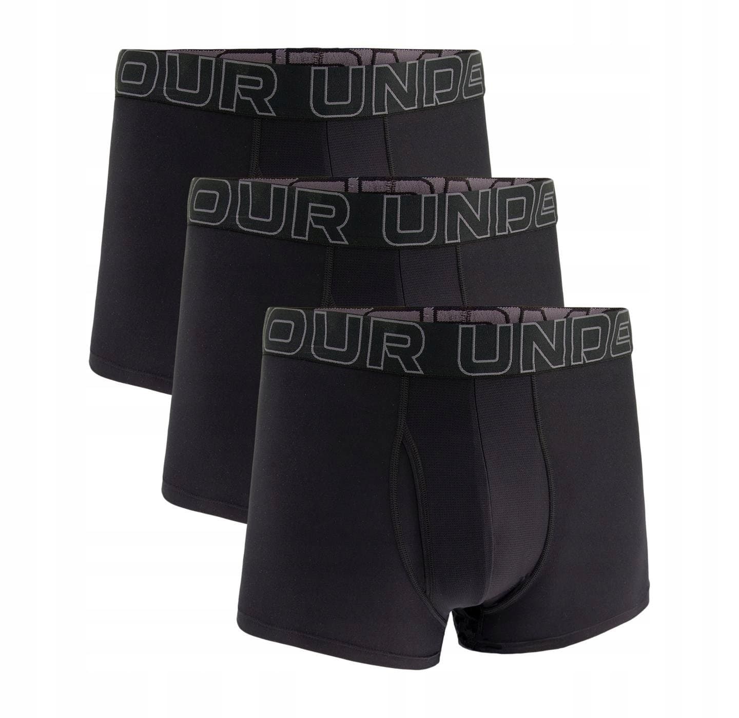 Under Armour Performance Tech 3-Pack Boxerjock - Bokserki termoaktywne - czarny/czarny/castlerock
