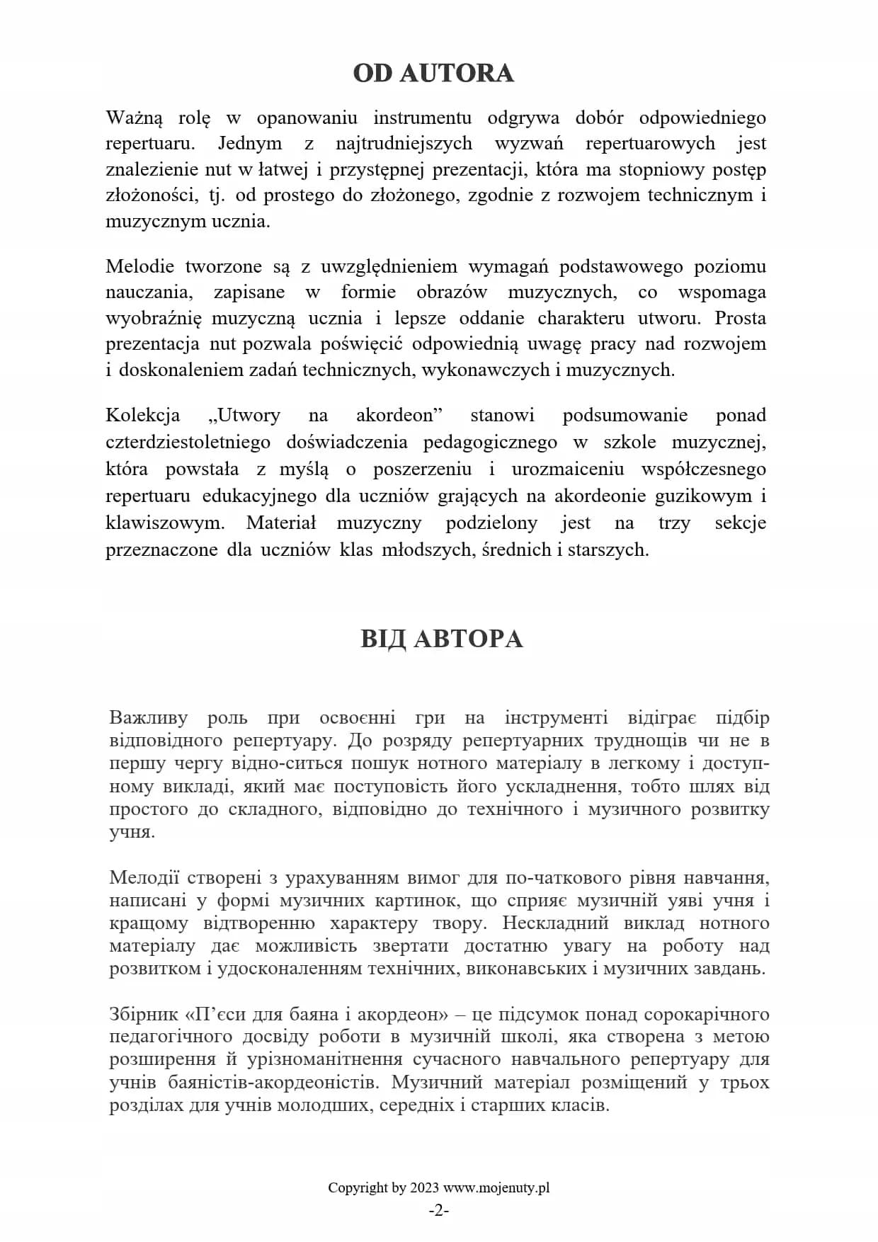 Utwory na akordeon zeszyt 2