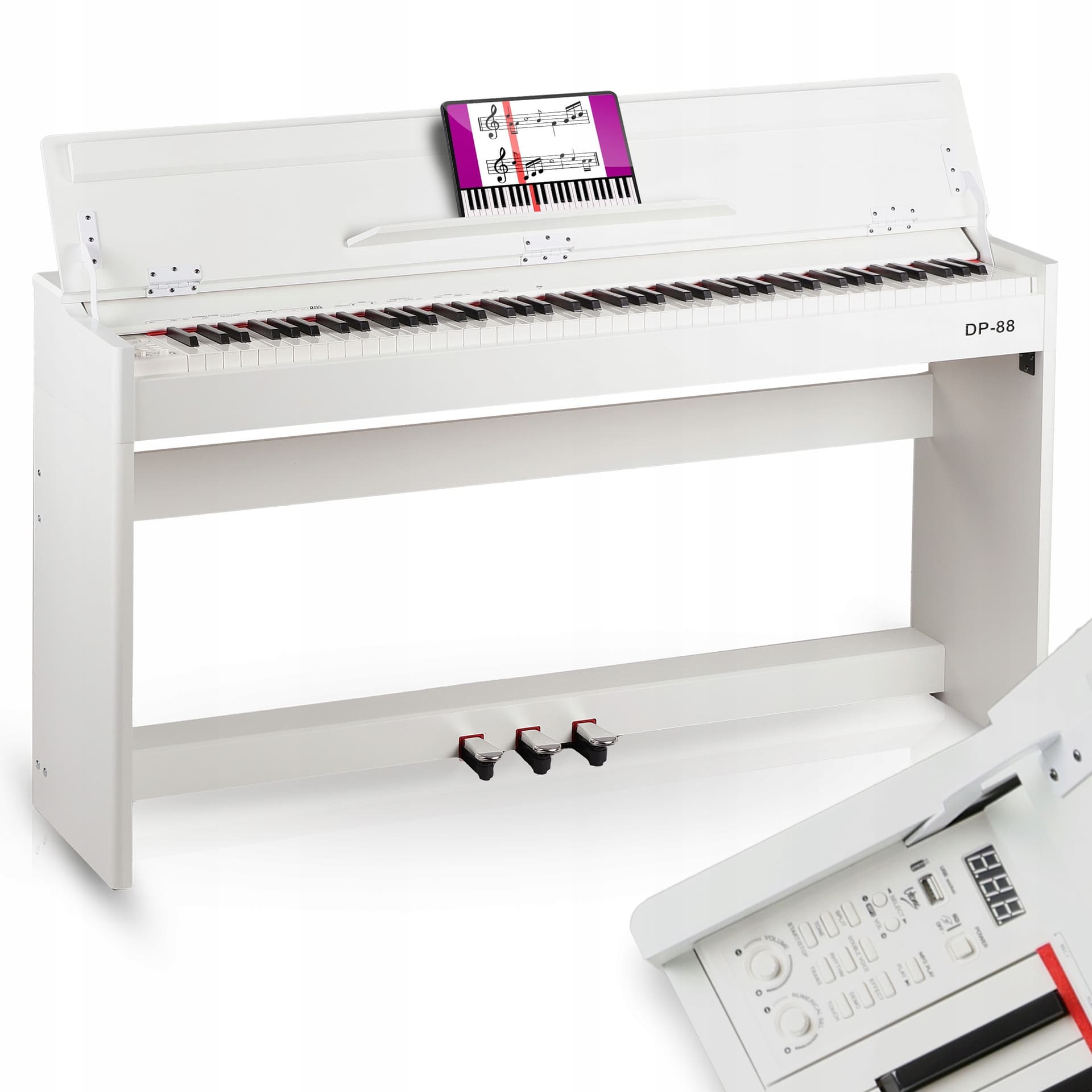V-TONE DP-88 WH białe pianino cyfrowe ze statywem