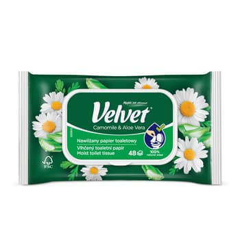 Velvet Papier Toaletowy Nawilżany Rumiankowy z Aloesem 48 sztuk