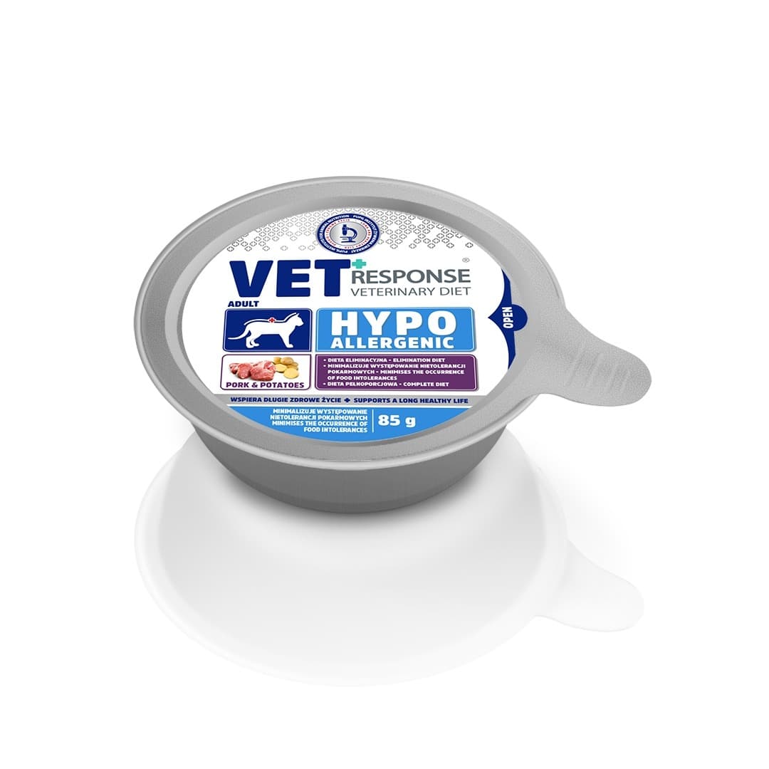 VET RESPONSE Hypoallergenic karma mokra dla kota z wieprzowiną 85g