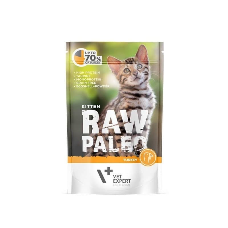 VetExpert Raw Paleo karma dla kociąt Indyk 100g