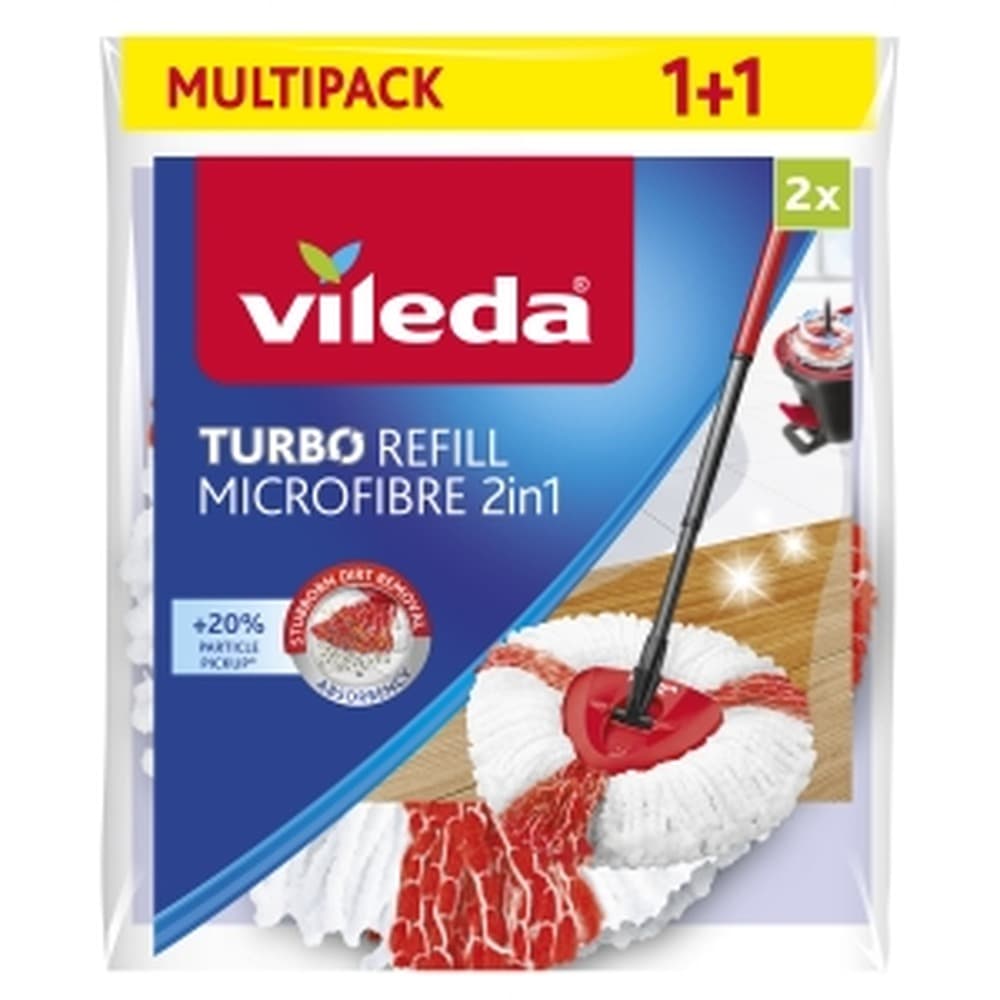 Vileda TURBO 2w1 Wkład do mopa obrotowego, 2 sztuki