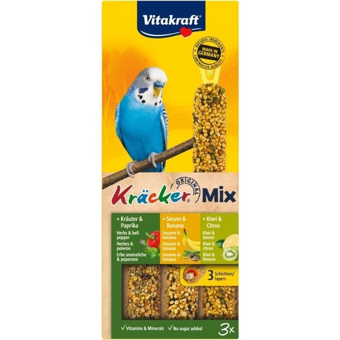 Vitakraft Przysmak dla papugi falistej Kracker kiwi banan papryka 3 sztuki