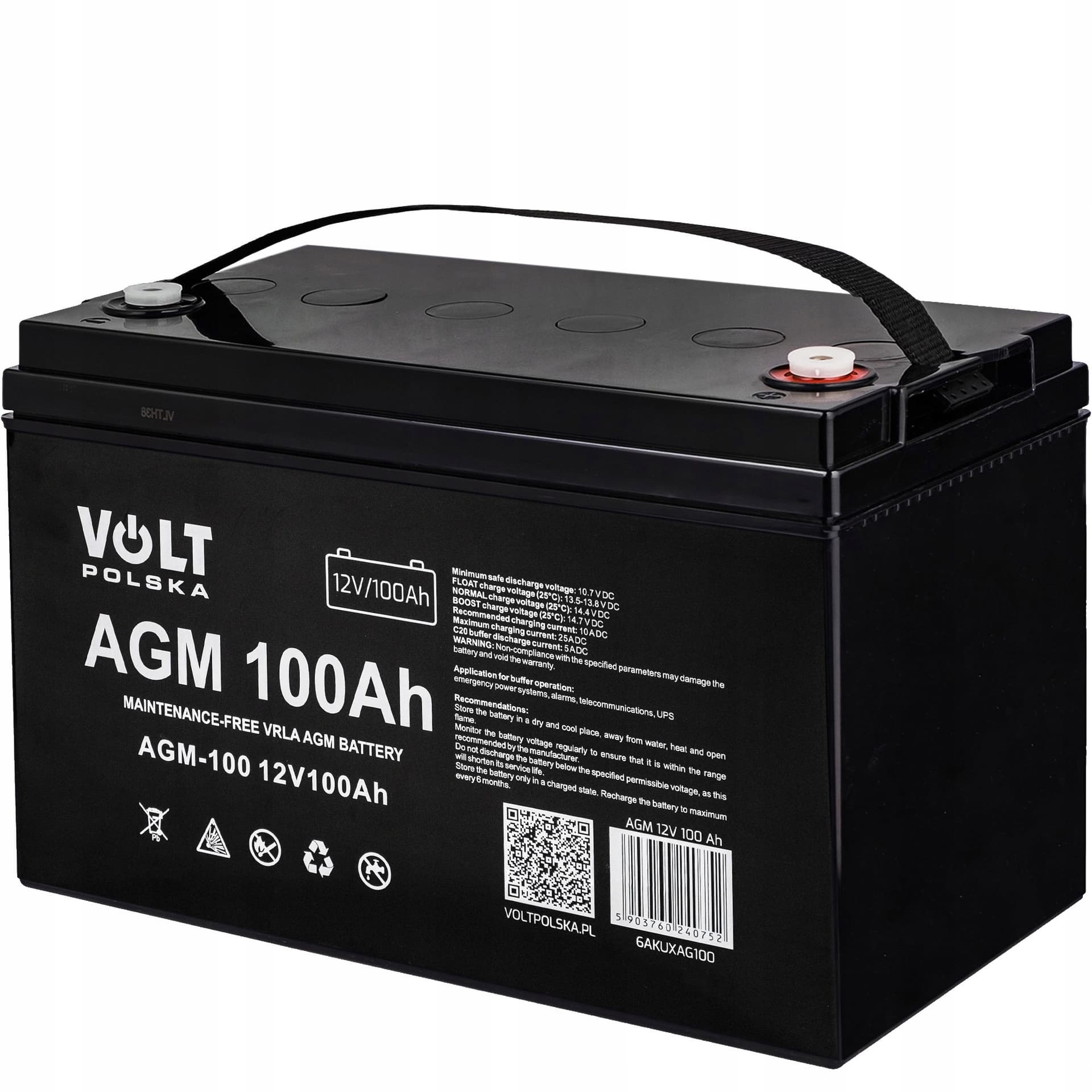 VOLT POLSKA AKUMULATOR AGM 12V 100 Ah