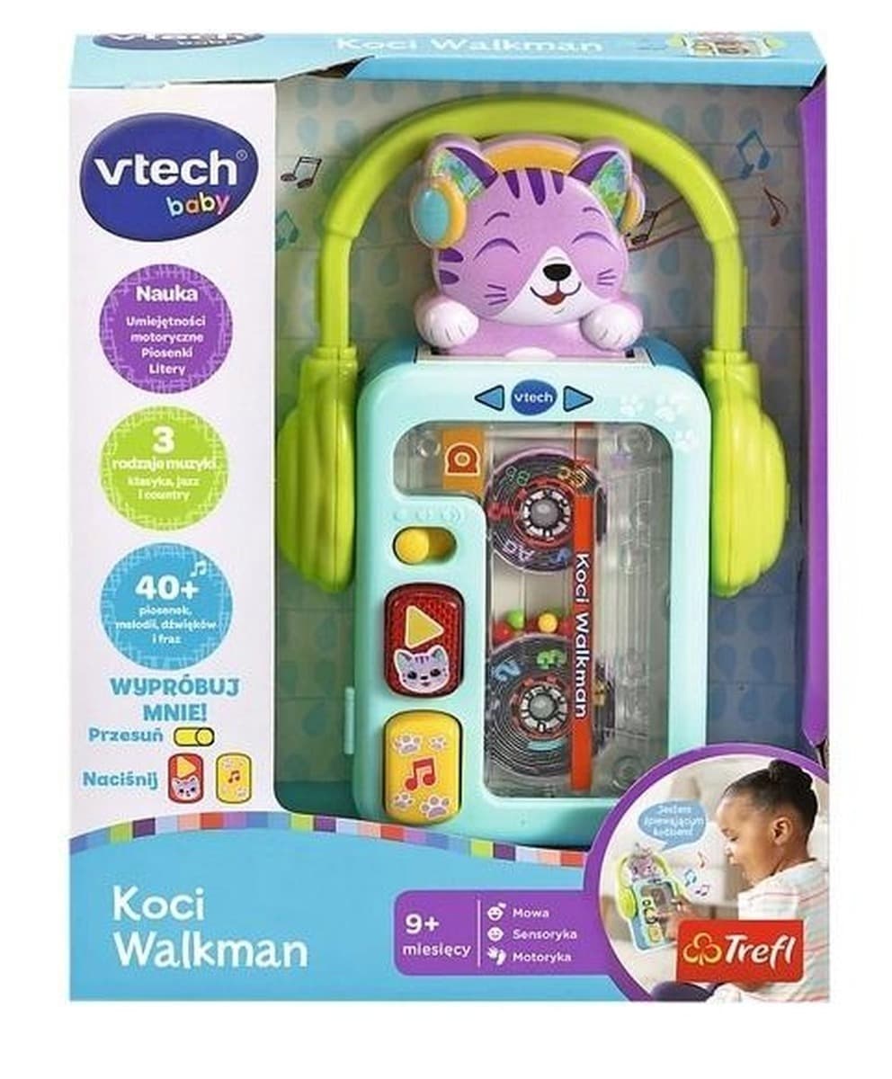 VTech Interaktywna Zabawka Odtwarzacz Kaset Koci Walkman