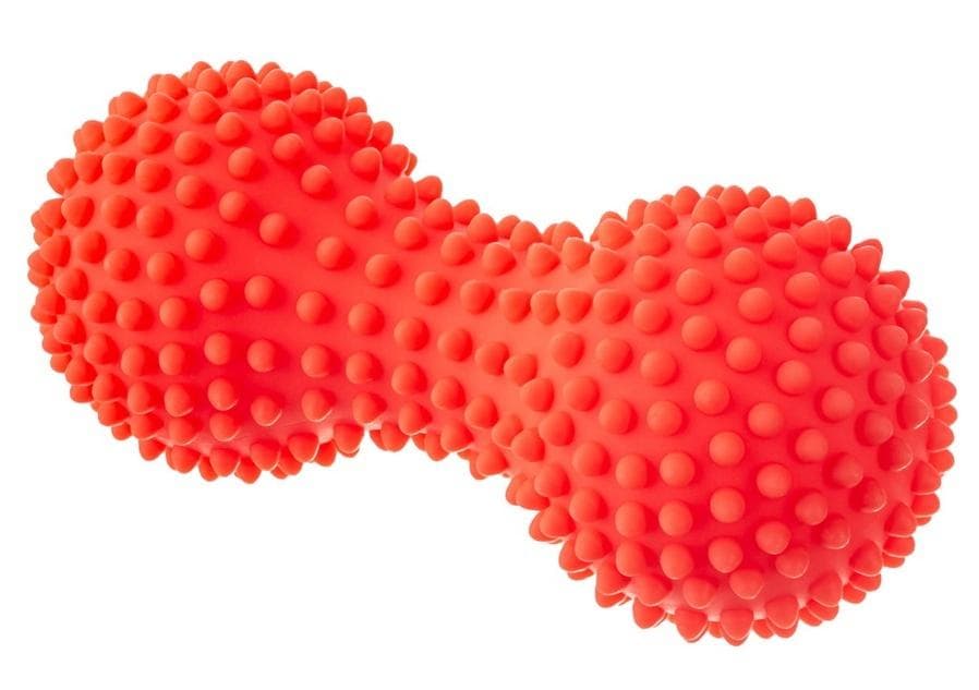 Wałek do masażu duoball czerwony 15,5 cm rehabilitacyjny z kolcami