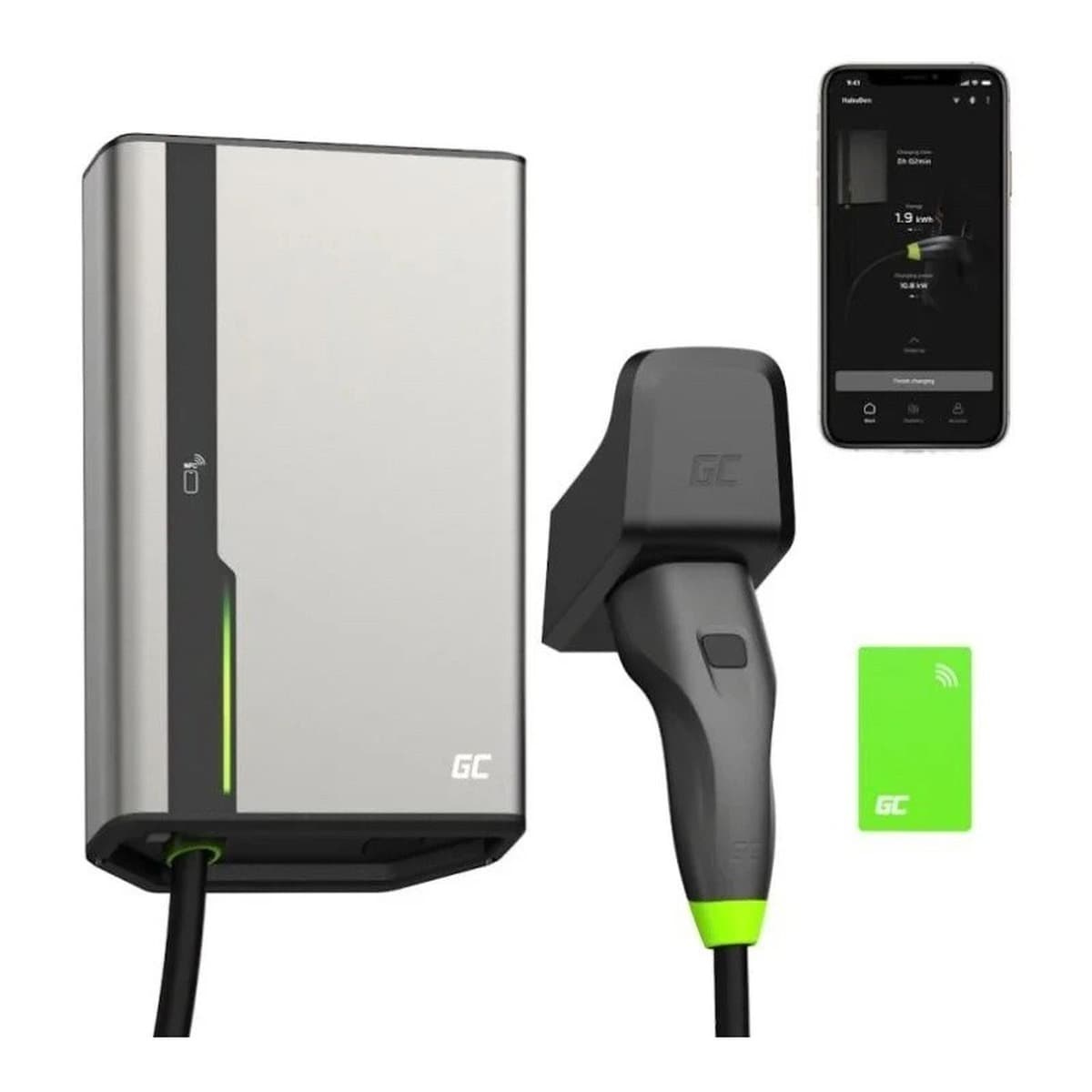 Wallbox Green Cell HabuDen 22kW 32A - ładowarka z kablem 7,5m i NFC