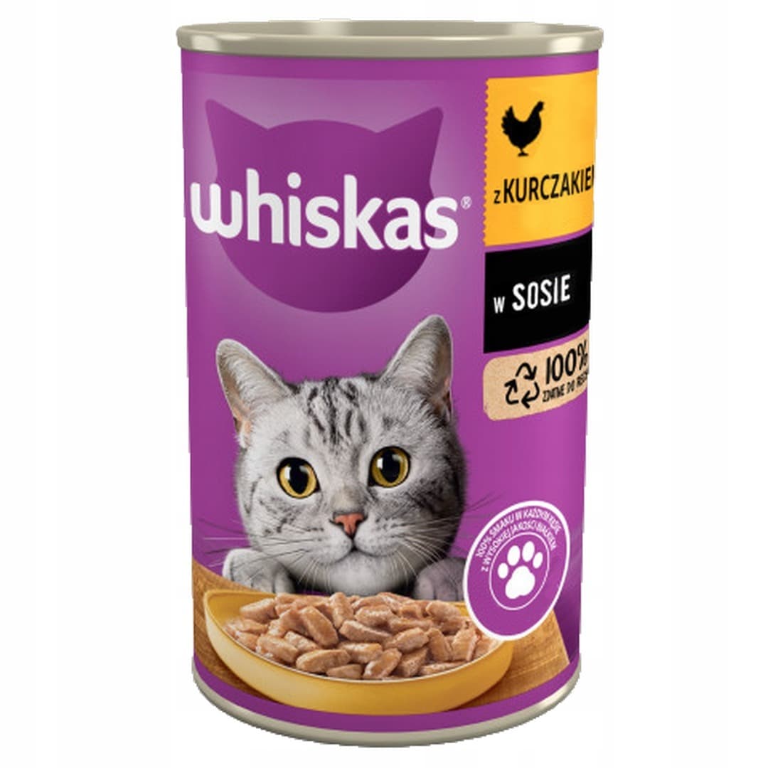 Whiskas Adult z kurczakiem - mokra karma dla kota w sosie - 400 g