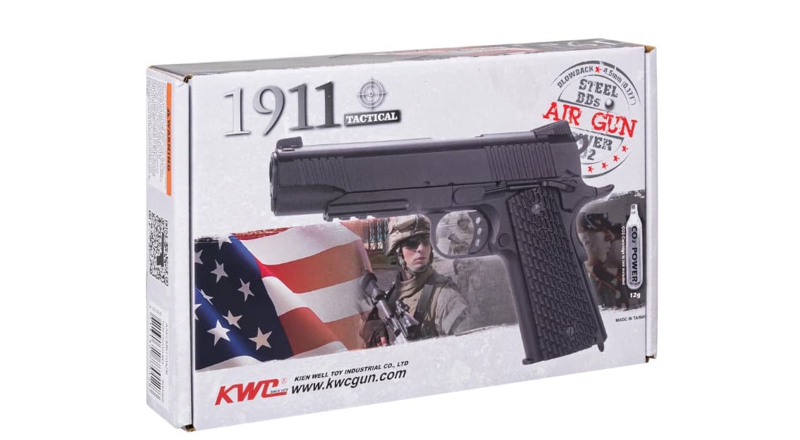Wiatrówka pistolet RANGER M1911 BB KWC kaliber 4,5 mm BLOW BACK 17 strzałów FULL METAL CO2