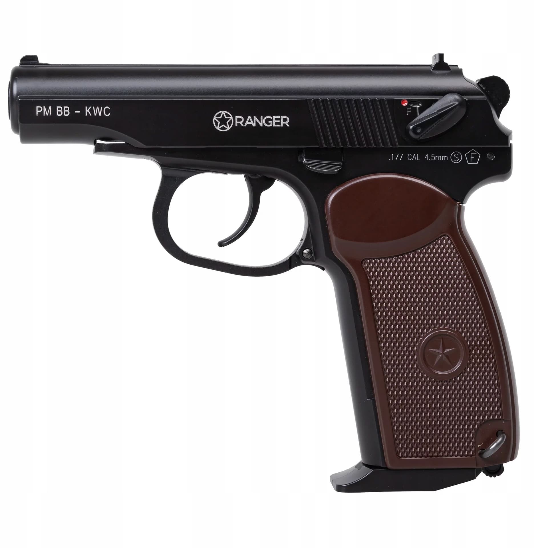 Wiatrówka pistolet RANGER PM BB KWC kaliber 4,5 mm Blow Back 15 strzałów Full Metal CO2